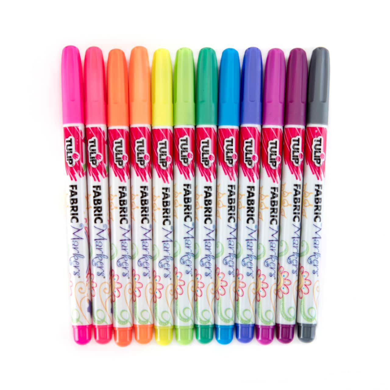 12 Packs: 12 ct. (144 total) Tulip® Permanent Fabric Markers, Neon